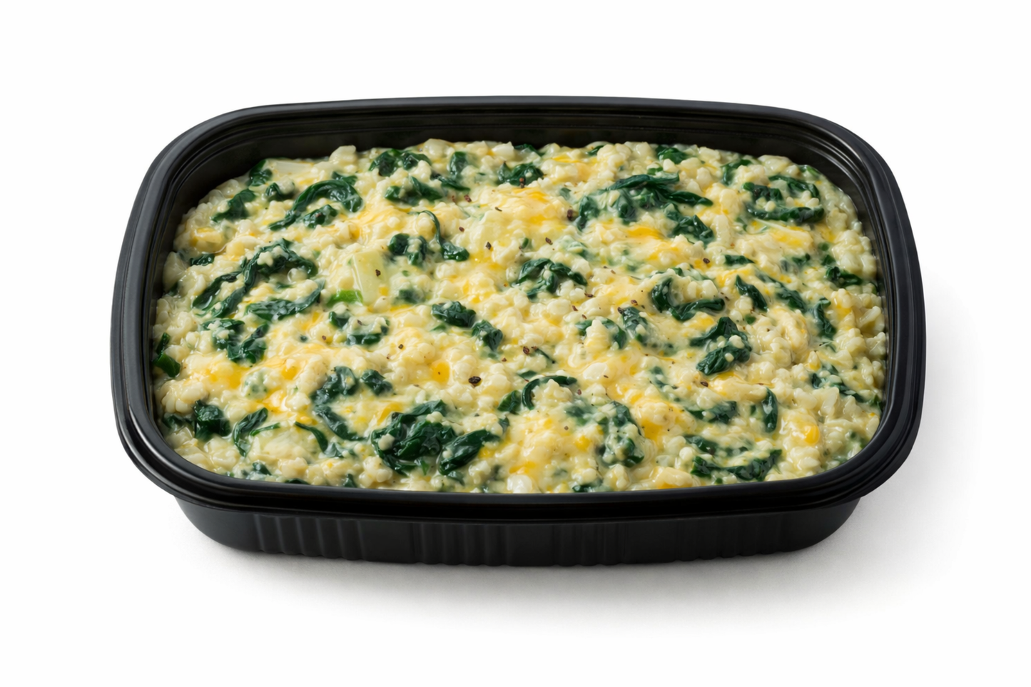 Creamy Cauliflower Rice with Spinach & Old Cheddar