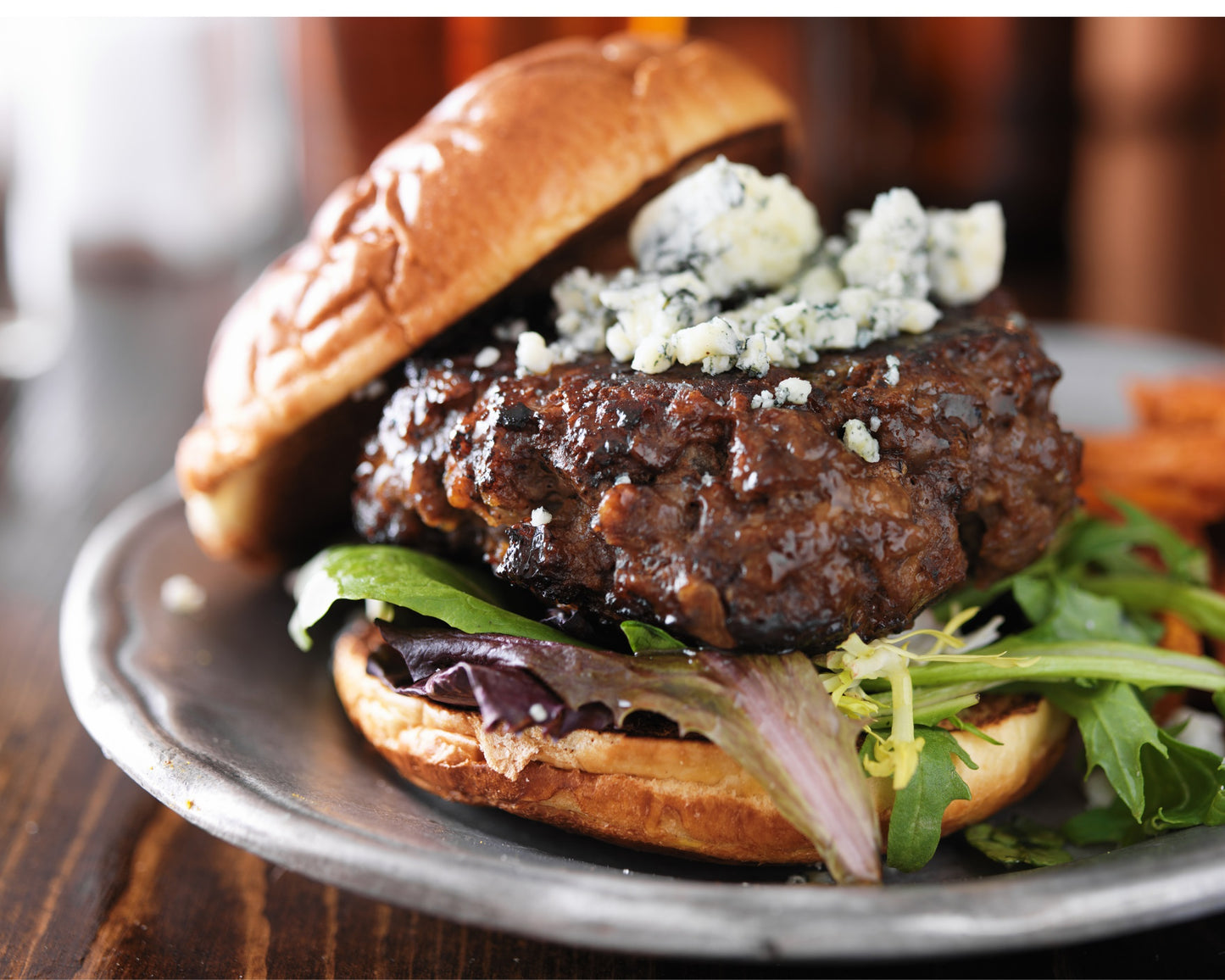 Local Grass Fed Blue Cheese Burger