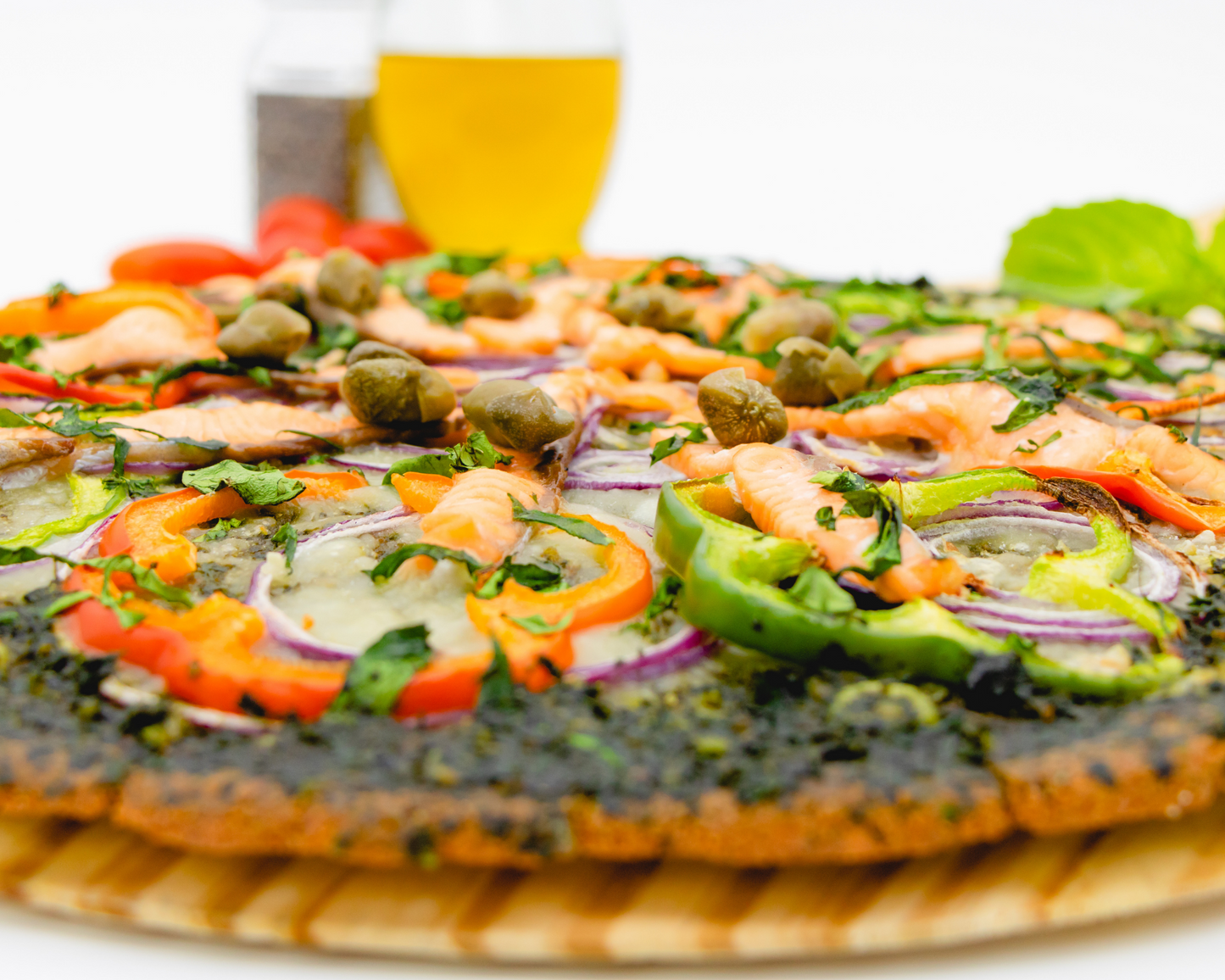 Grilled Salmon Keto Pizza