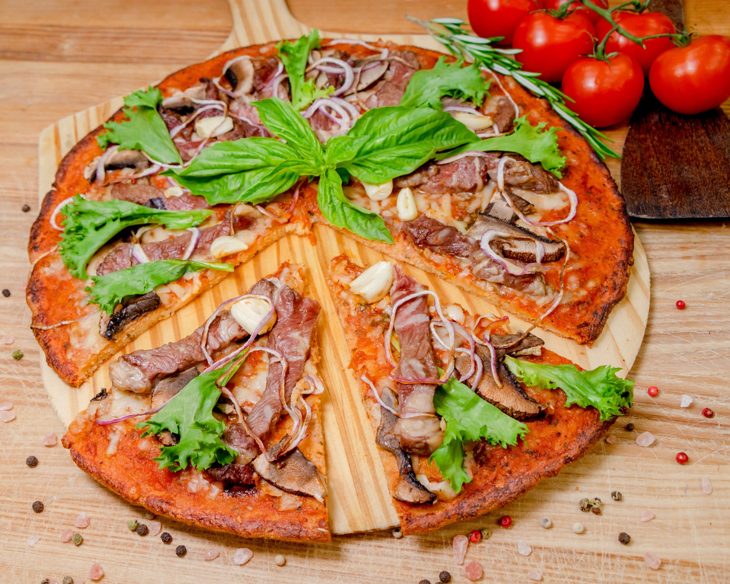 Grass Fed Grilled Steakhouse Keto Pizza