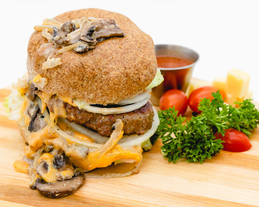 Local Grass Fed Sautéed Mushrooms Keto Burger